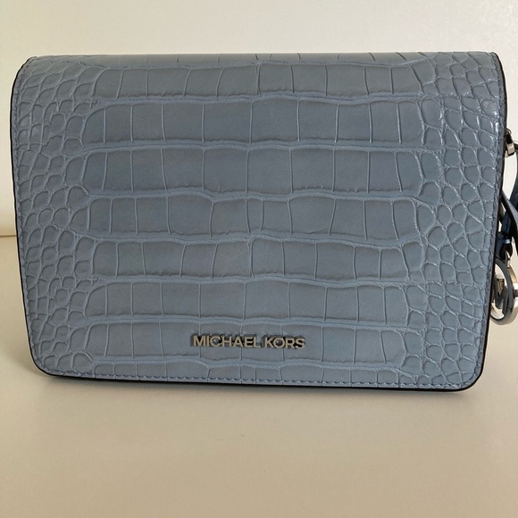 🦋NWT Authentic Michael Kors Leather CrocCrossbody - Picture 6 of 14
